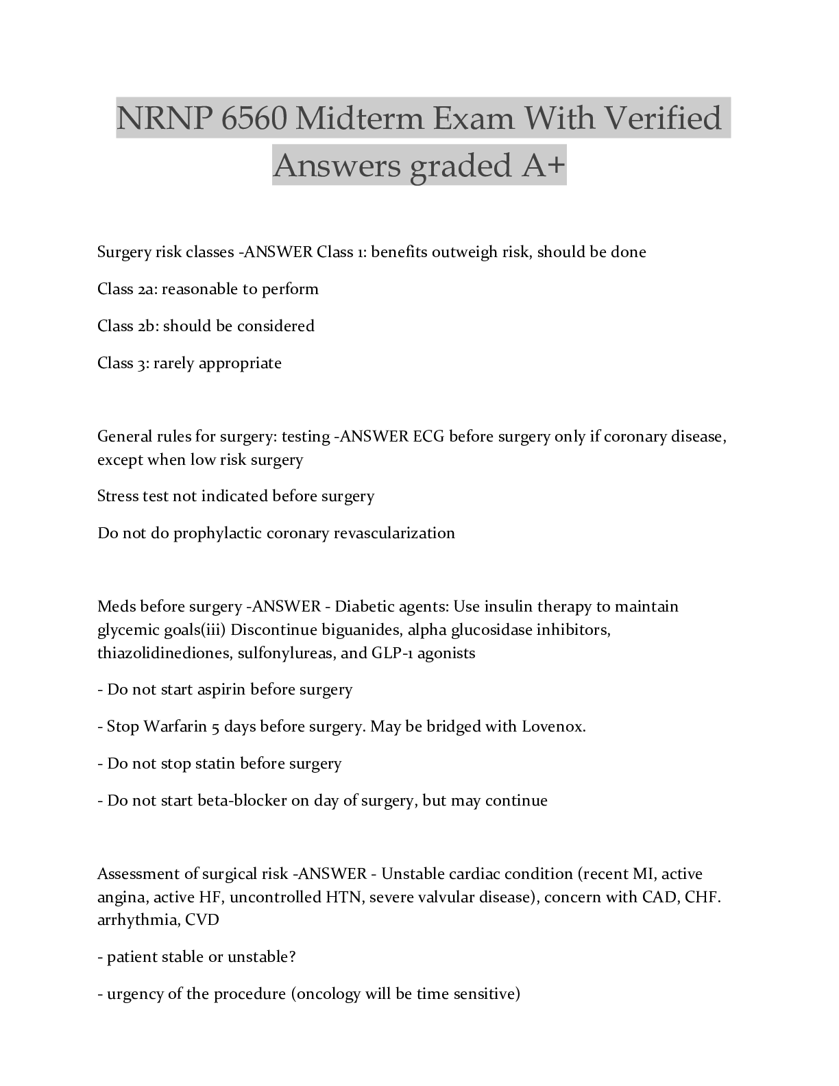 Preview image for NRNP 6560 Midterm Exam With Verified Answers graded A+